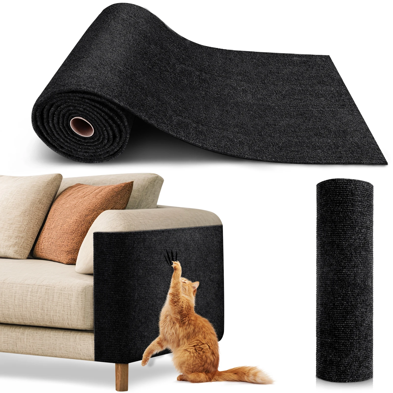 40 x 200 cm große selbstklebende Katzenkratzmatte, Katzensofaschutz, selbstklebender Teppich, Katzenkratzbrett, Katzenbedarf