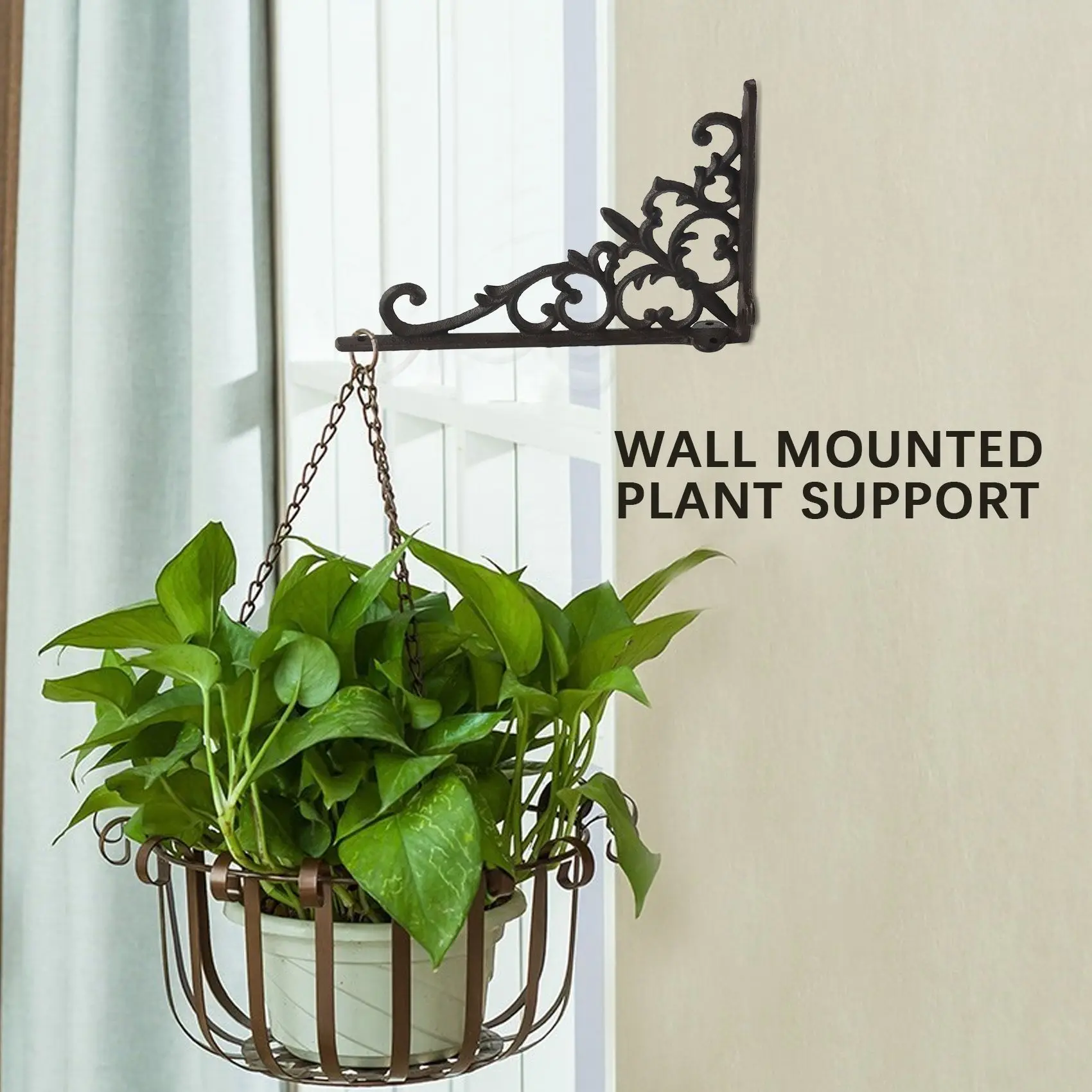 Cast Iron Plant Hanger Flower Basket Hook for Indoor Outdoor Bird Feeder Lantern Pots Wind Chimes