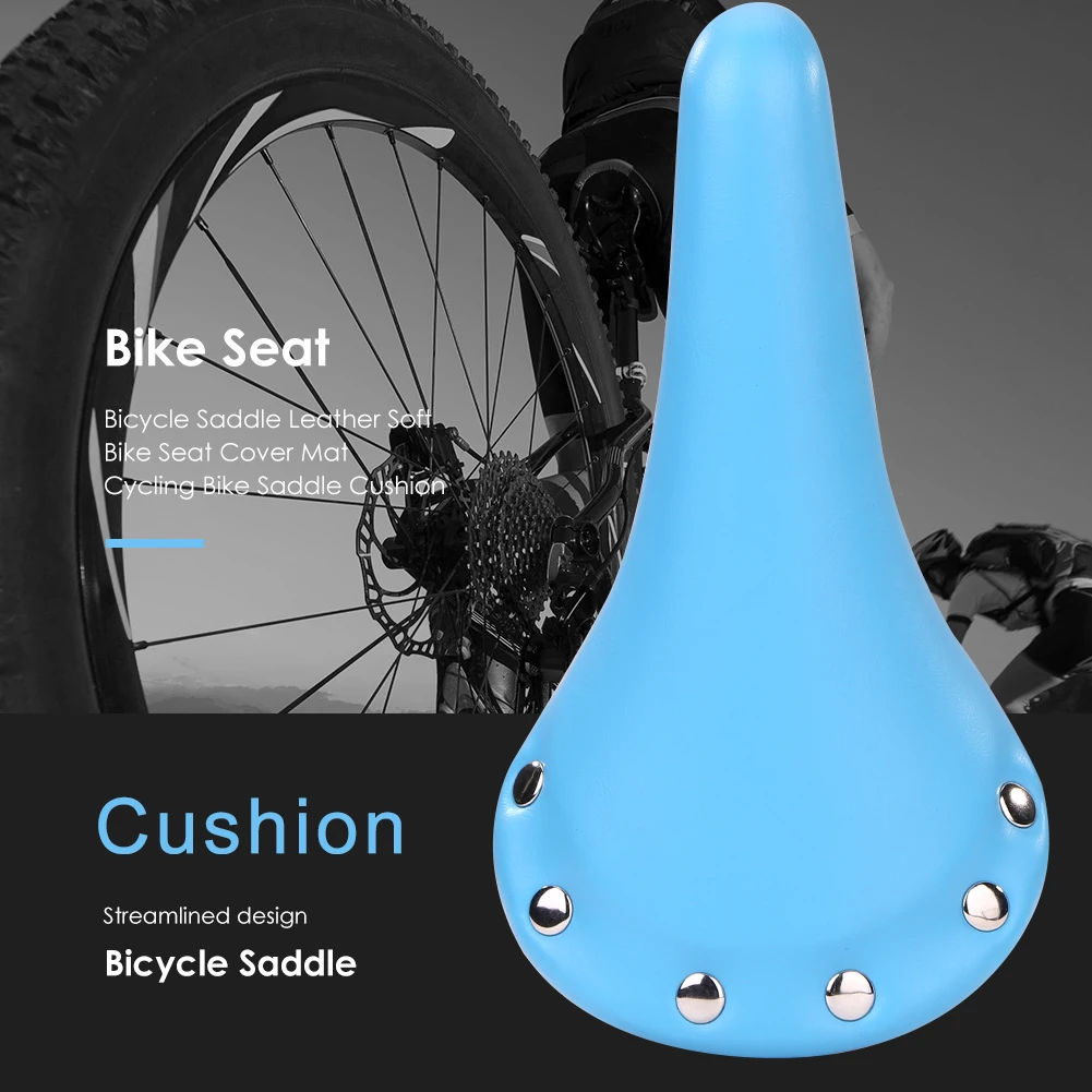 

Кожаное дышащее сиденье для велосипеда, комфортное мягкое велосипедное седло для MTB, портативное водонепроницаемое велосипедное сиденье