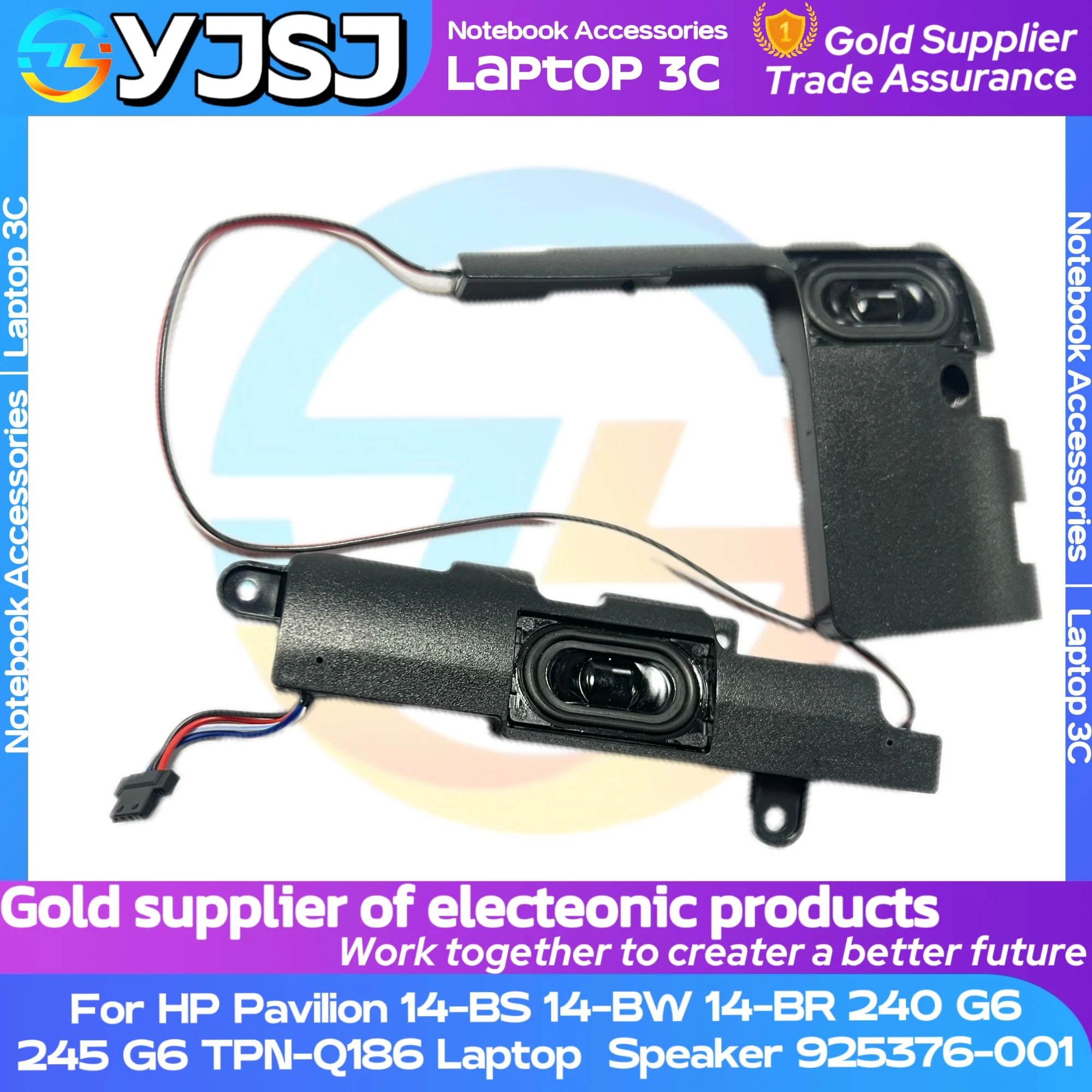 

For Hp Pavilion 14-BS 14-BW 240 246 G6 TPN-Q186 Q187 Built-in Audio OP1-R/L 925376-001 3H0P1SATP00 100% Teste NEW speakers