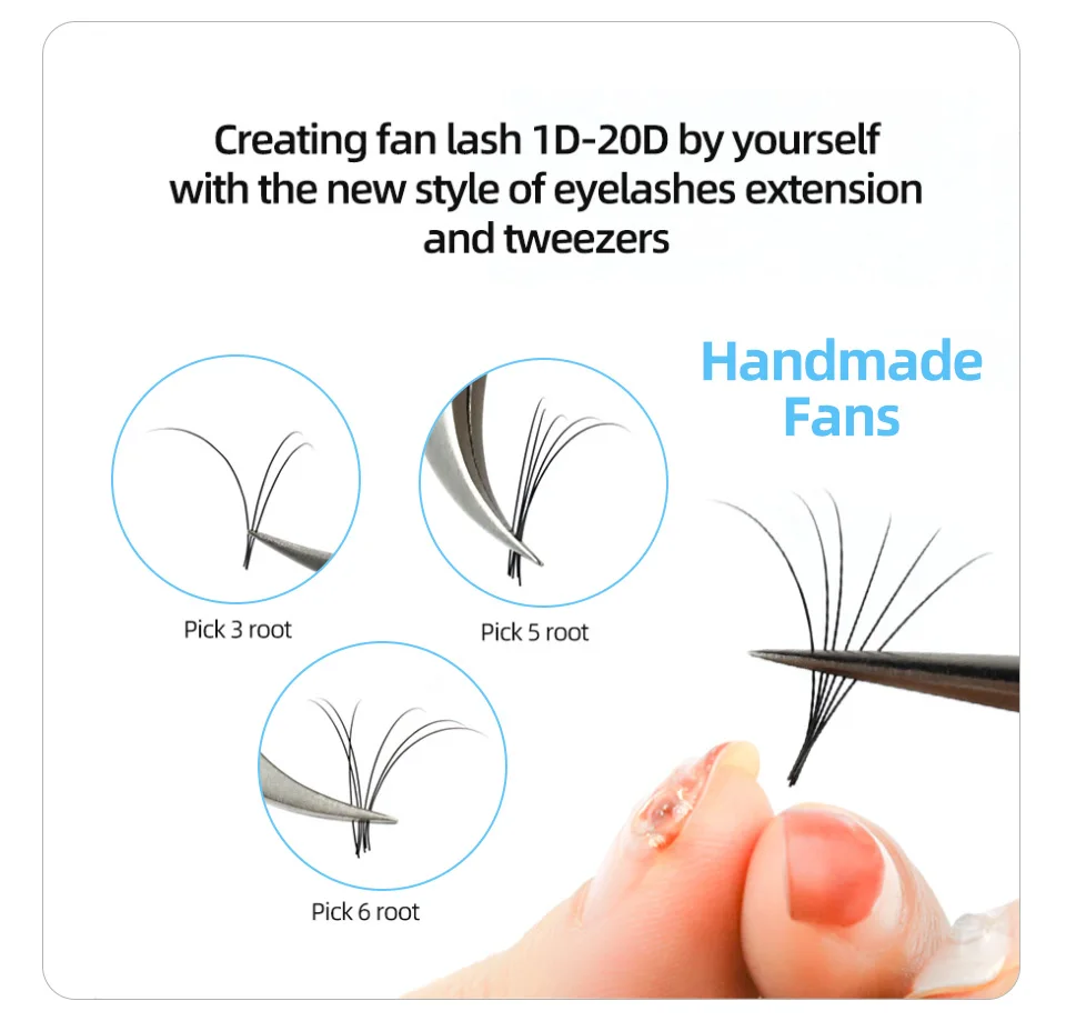 AGUUD 16Rows Classic Eyelash Extension Individual False Lashes Hand Made 5~25mm Cashmere Lash Long/Short/Lower Eyelash Extension