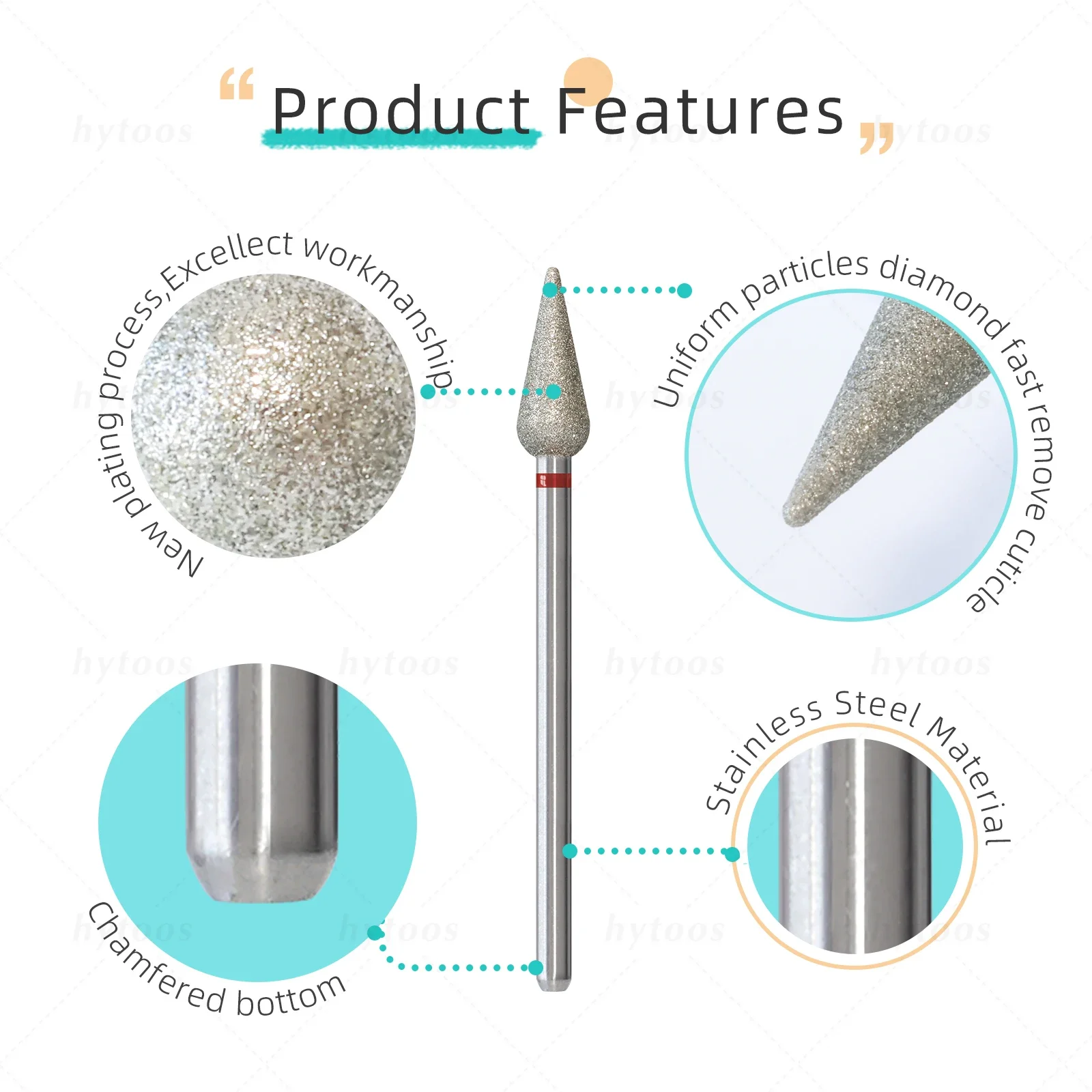 5mm Long Bud Cuticle Clean Nail Drill Bits Russian Diamond Dead Skin Nail Bit Nail Cleaner Accessories Tool