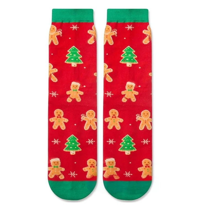 Festival Christmas Funny Novelty Letters Socks Warm Cotton Holiday Themed Santa Pattern Socks for Men and Drop Shipping