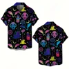 3D Printed Men's Hawaiian Shirt with Skull Design