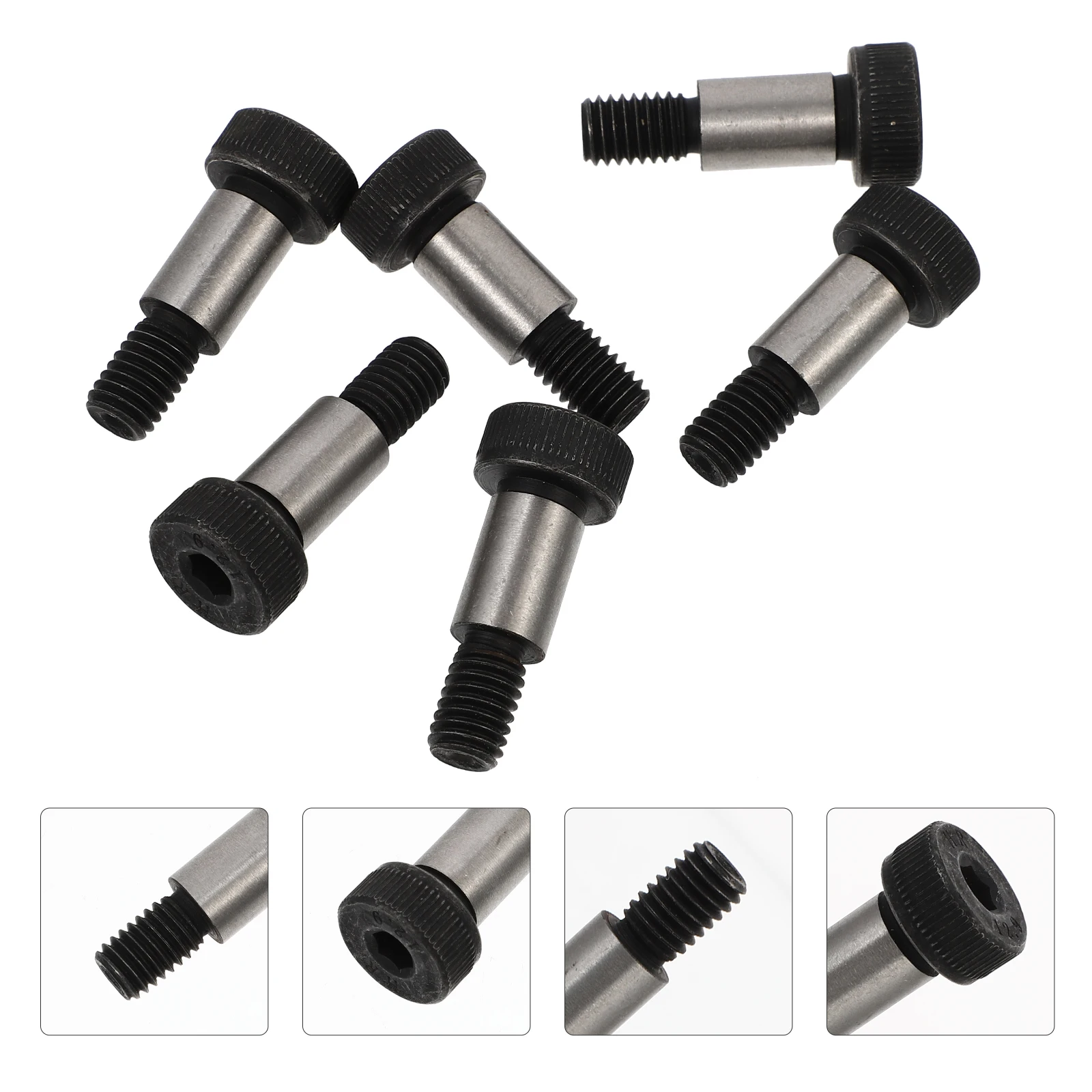 

6pcs Hex Socket Shoulder Screws High-Quality Alloy Steel Rustproof Hardened Anti-Skid Bolts For Home Supplies Practical Use