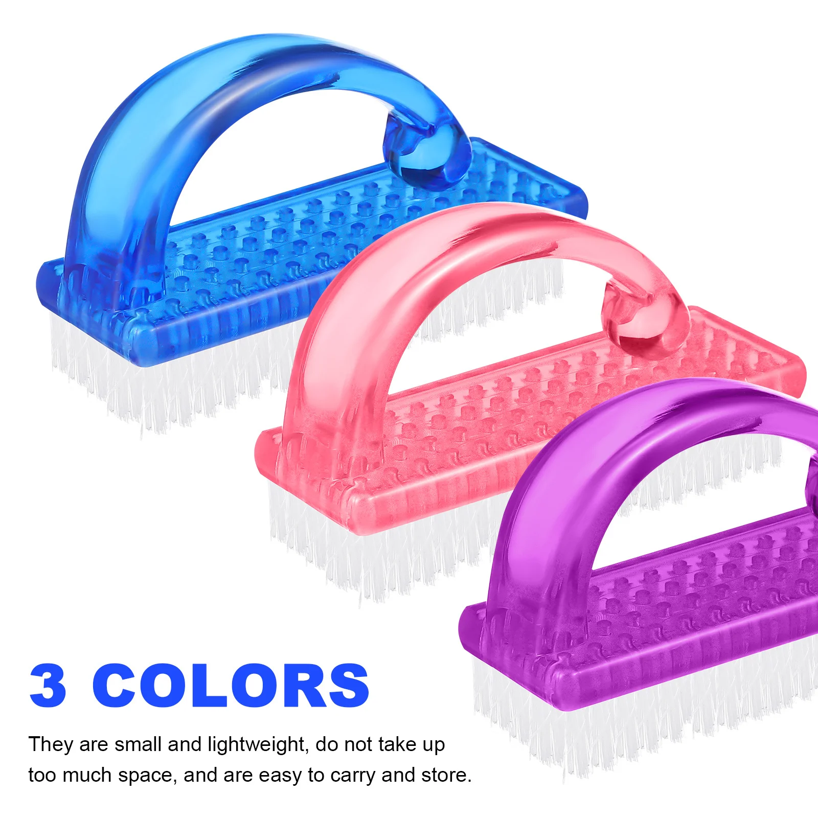 

6Pcs Nail Brush Handle Grip Fingernail Dust Remover Cleaner Scrubber Manicure Pedicure Tool Nail Brush Pedicure