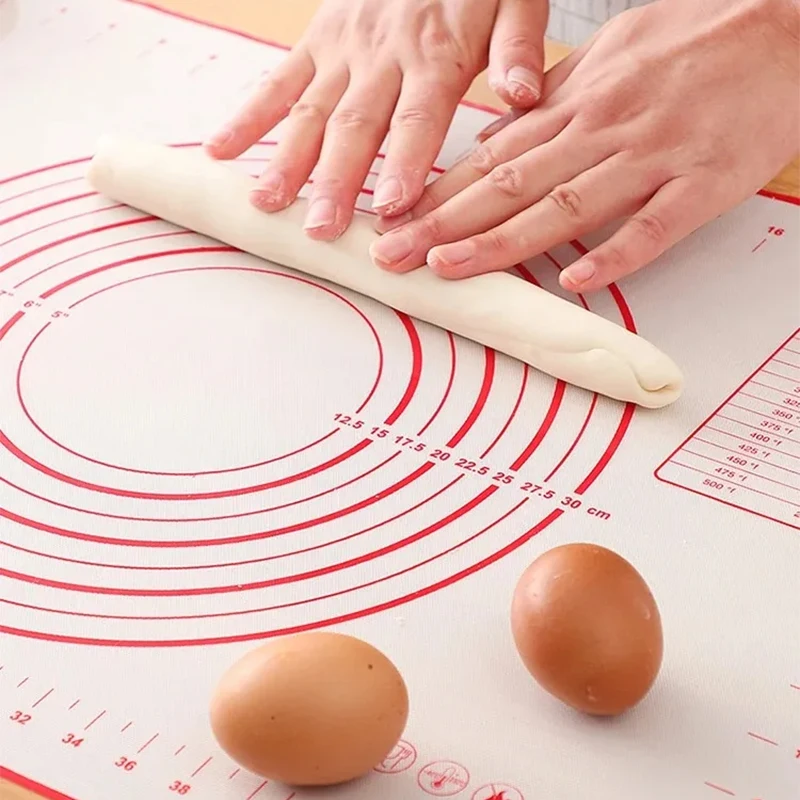 Multiple-type Silicone Baking Pad Large Size Pizza Cake Pastry Kneading Roll Dough Mat Heat-resisting Insulation Pad With Scale