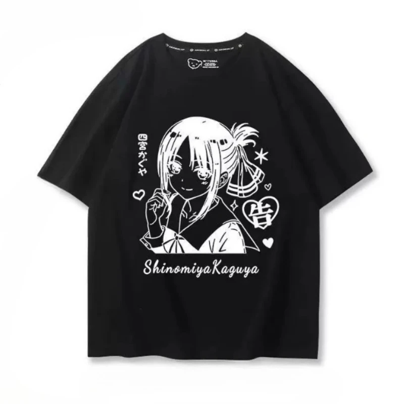 Anime Kaguya Sama Love Is War Shinomiya Kaguya Graphic T-shirt 100% Cotton High-Quality Short Sleeve Funny Tshirt Graphics Tees
