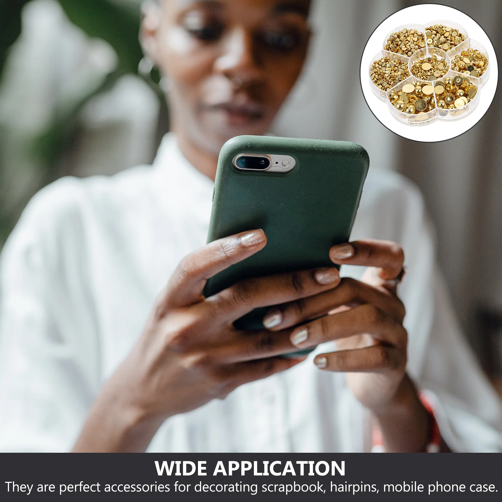 1 Box Resin Semicircle DIY Charms Fine Workmanship Simulated Pearl Decor for Nail Art Phone Case Headdress Accessories