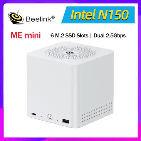 Beelink ME Mini NAS Intel Twin Lake N150 N95 LPDDR5 4800MHz 12GB RAM 2T SSD WiFi6 4K Dual 2.5 Lan Archiviazione di rete domestica MINI Host