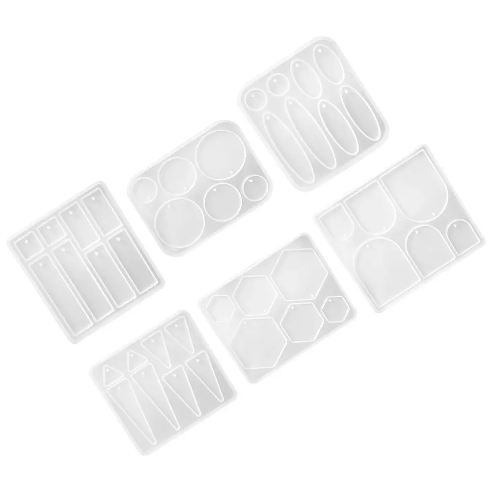 

6Pcs Crystal Drop Resin Mold Silicone DIY Jewelry Making Kit for Earrings Pendants Charms Keychains Hanging Decor Crafts