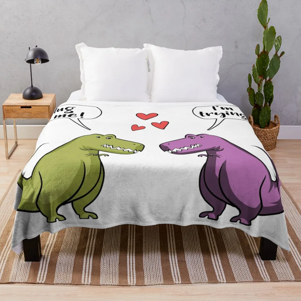 

T-Rex Dinosaur Hug Me Throw Blanket Luxury Throw Sleeping Bag Custom Soft Plush Plaid Blankets