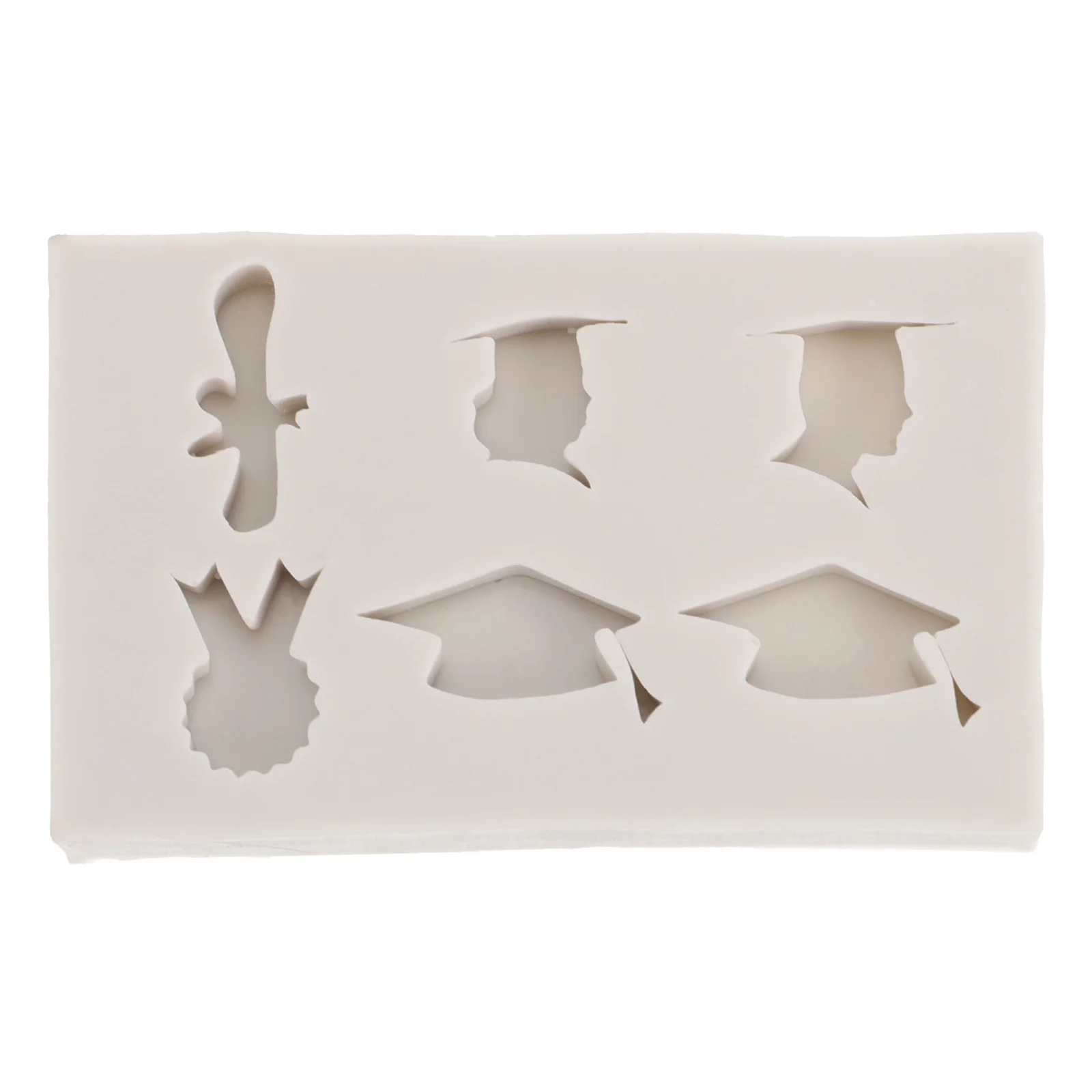 

2pcs Graduation Theme Silicone Diy Baking Tool For Fondant Sugar Paste Clay Craft Graduation Mold Baking Tool Fondant Mold