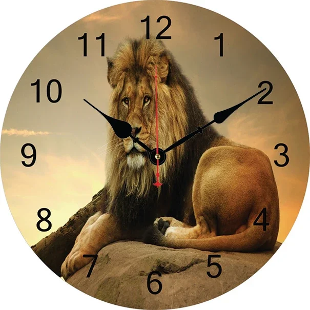 Animal Lions Wall Clock Modern Design Living Room Bedroom Office Decoration Kitchen Clock Art Wall Watch Home Decor