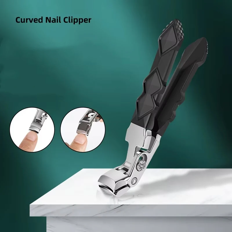 

Кусачки для ногтей из нержавеющей стали с противоскользящим покрытием, экономящие усилия, с острыми изогнутыми лезвиями, профессиональные маникюрные щипцы