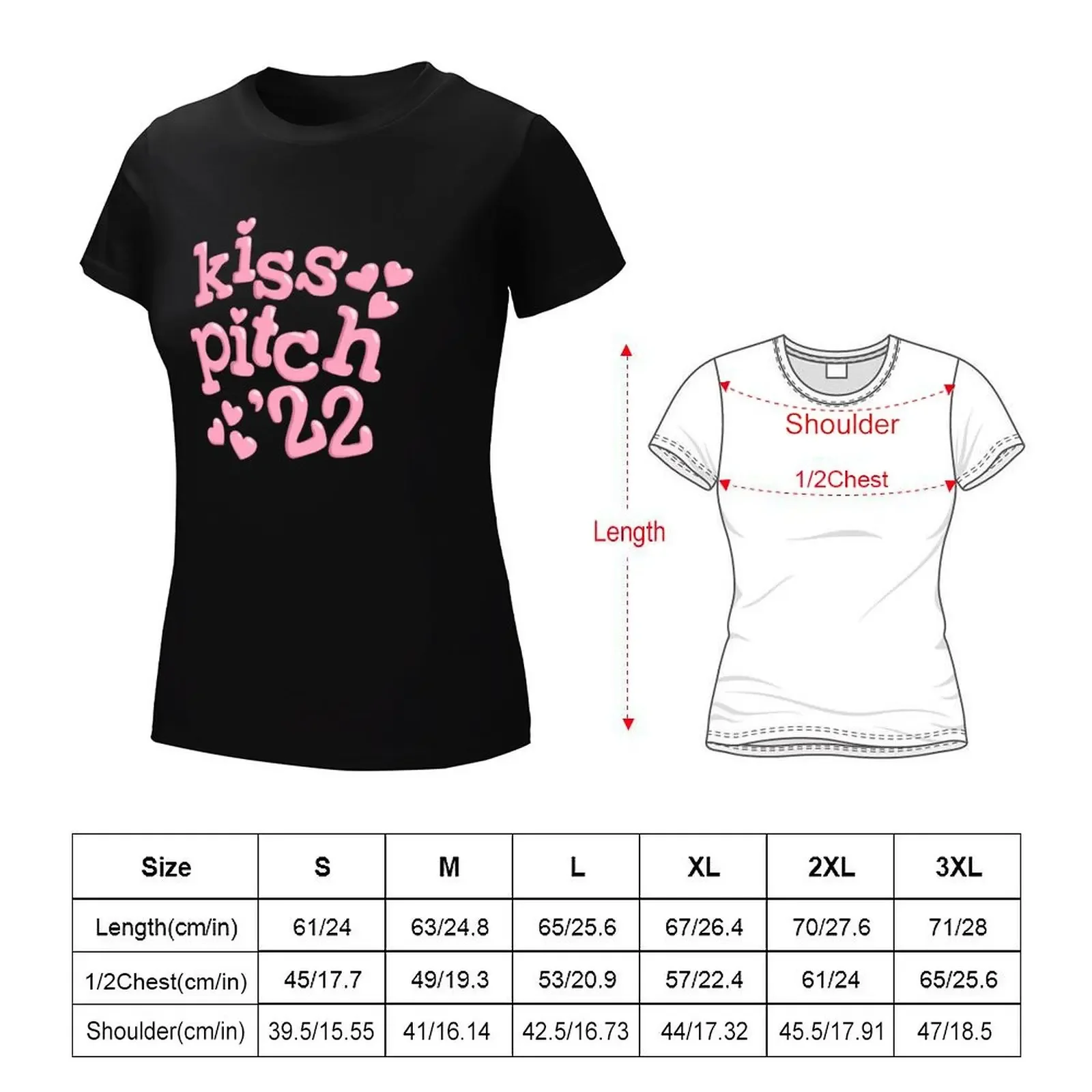 Kiss Pitch-Large T-Shirt Esthetische Kleding Vintage Kleding Top Vrouwen