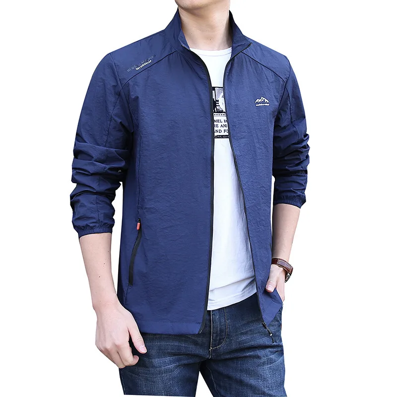 

Skin Clothing Men's Summer Jacket Thin Breathable Sunscreen Clothing UV Protection Fishing Ice Silk Men's Top Jacket Tide