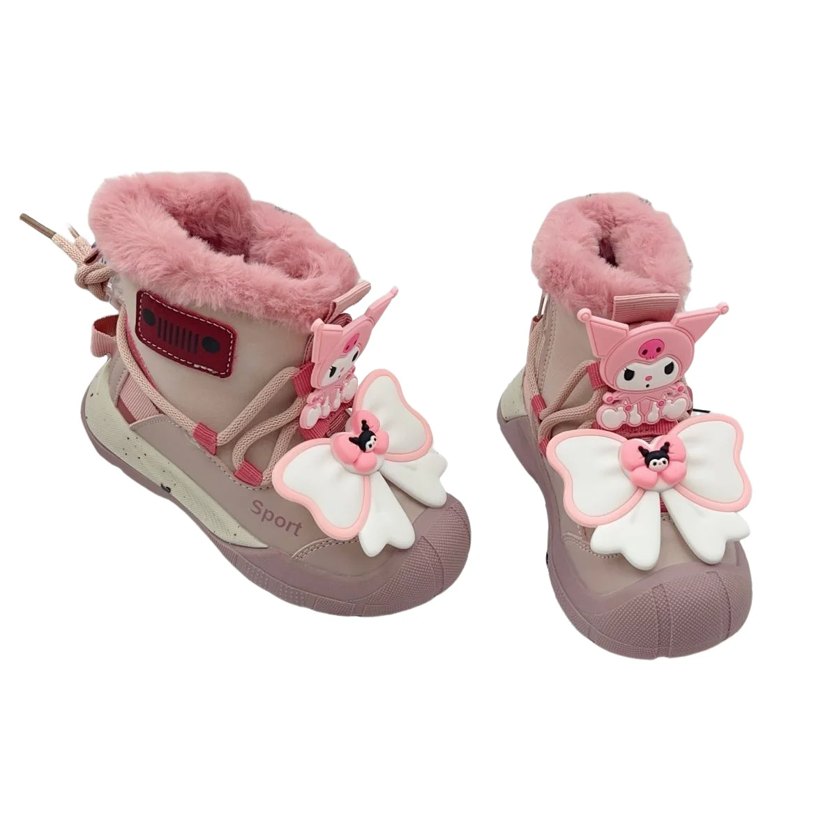 Girl Short Boots Hot Sanrio Kuromi Hello Kitty Kawaii Children Cotton Boots Butterfly Cartoon Princess Cotton-Padded Shoes New