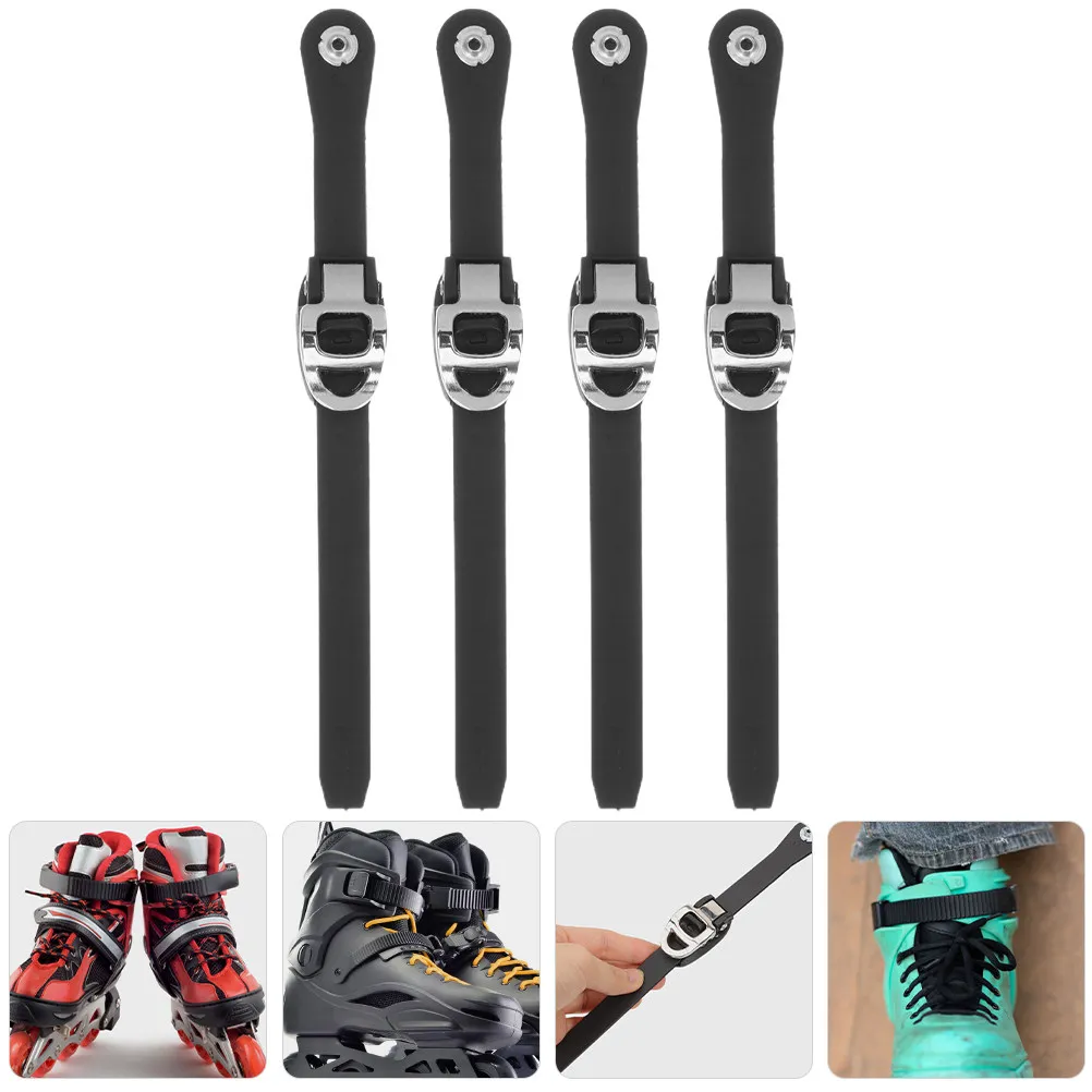 

4 шт. фиксирующие ремни-пряжки для роликовых коньков, регулируемые, с кнопками из полипропилена, для коньковых ботинок