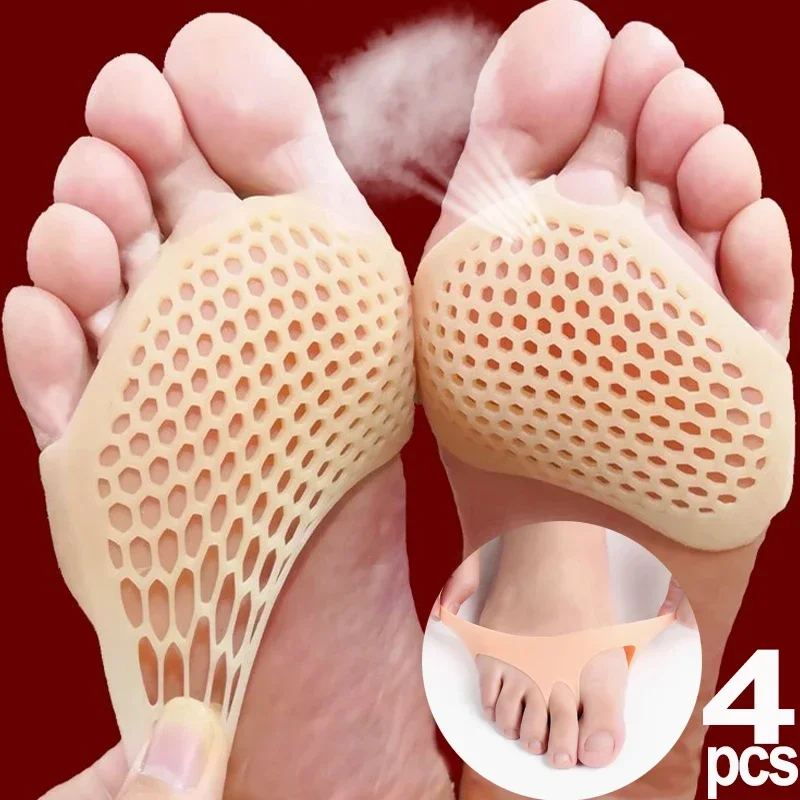 Silicone Metatarsal Pads Toe Separator Pain Relief Foot Pads Orthotics Foot Massage Insoles Forefoot Socks Foot Care Tool 2pcs