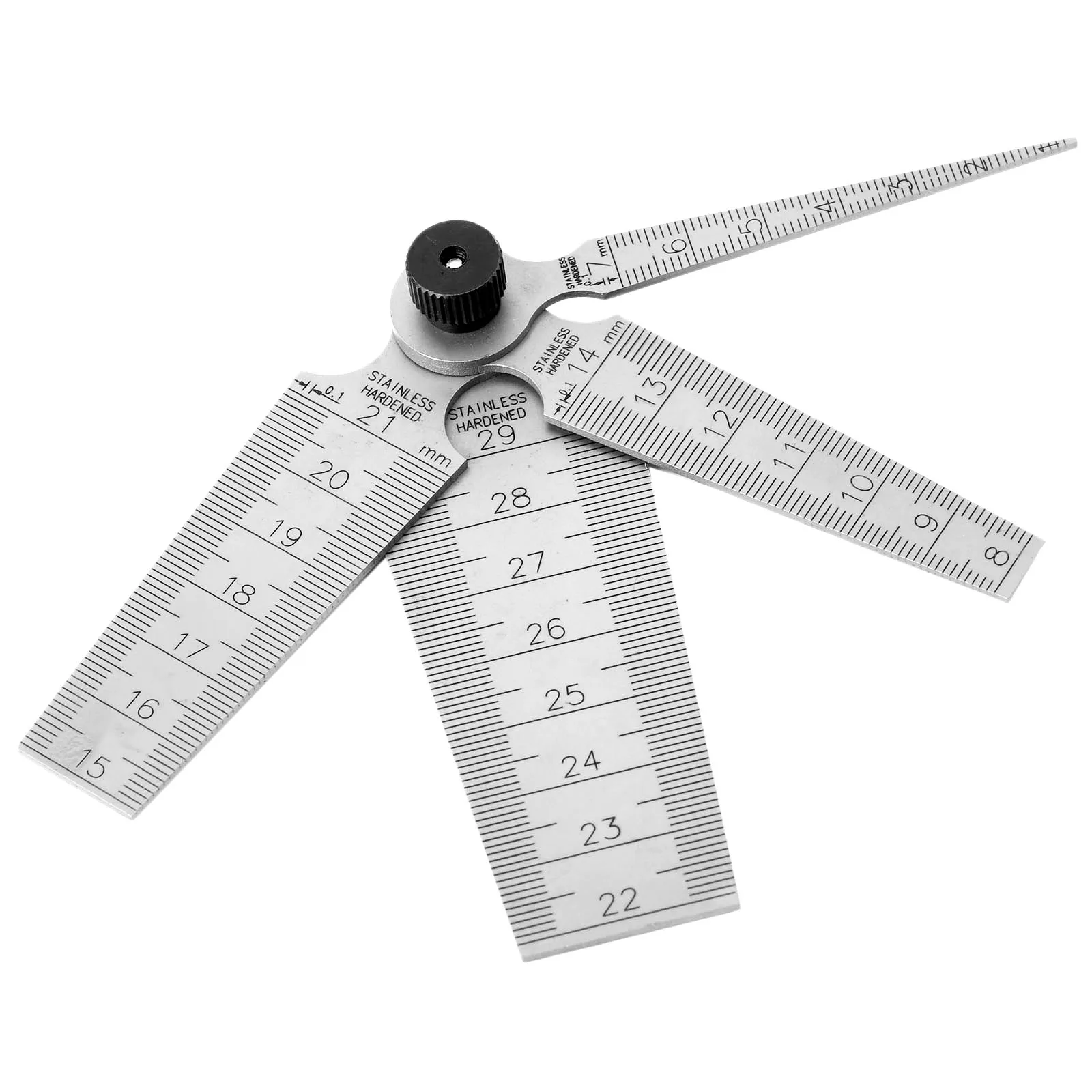 DRELD 0-29mm Steel Metric Taper Gauge Aperture Scale Wedge Feeler For Drill Hole 4 In 1 Muti-fuction Gap Ruler Measuring Tools