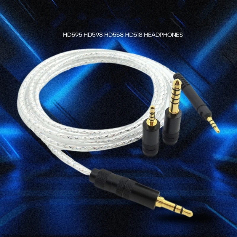 Cable auriculares 1,5 m para HD518 HD558 HD598 HD569 HD579 Cable auriculares con 3 enchufes desmontables Mejora tu