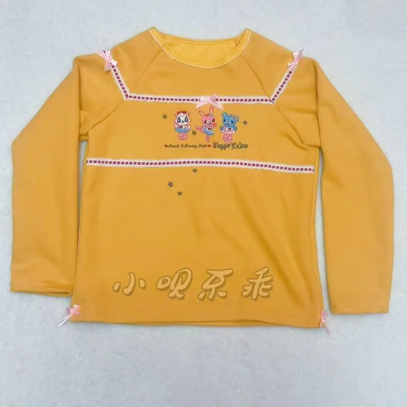 Japanese Cartoon Cute Print Hoodie Sweatshirt Women's Children Sweet Grunge Aesthetics Spring Autumn Princess Tops Tees Pink