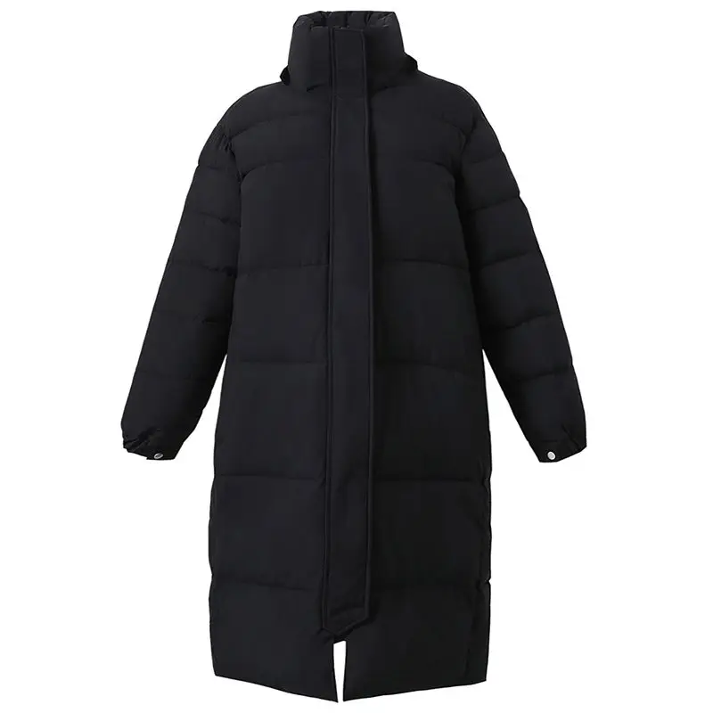 2026 Winter Women's Down Cotton Jacket Loose Long Windproof Hoodie Oversized Parker