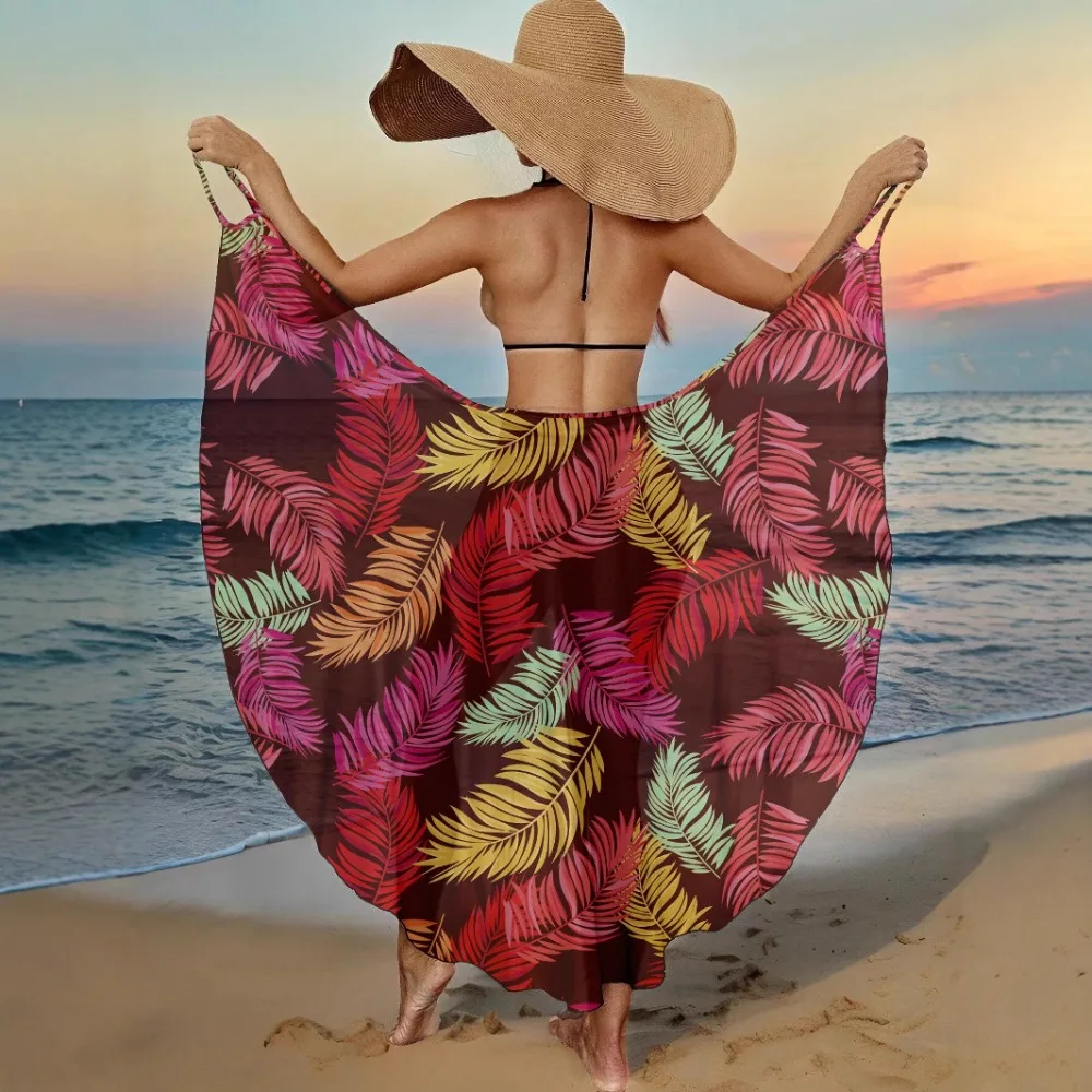 New Portable Beach Skirt, Various Pattern Printing Quick-drying Summer Sunscreen Shawl, Non-stick Sand Holiday Blouse
