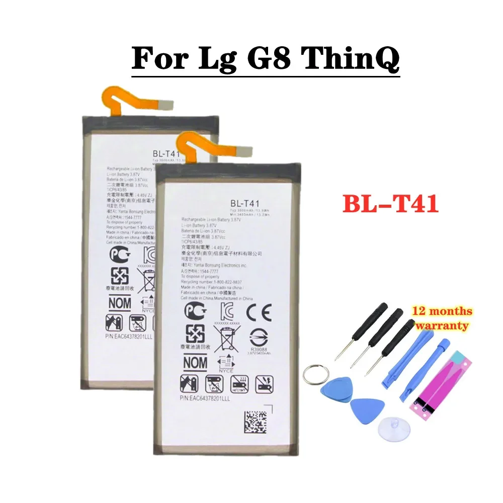 BLT41 BL-T41 Battery For LG G8 ThinQ LMG820QM7 LMG820UM1 LM-G820UMB LMG820UM0 LM-G820N Replacement Battery 3500mAh + Tools