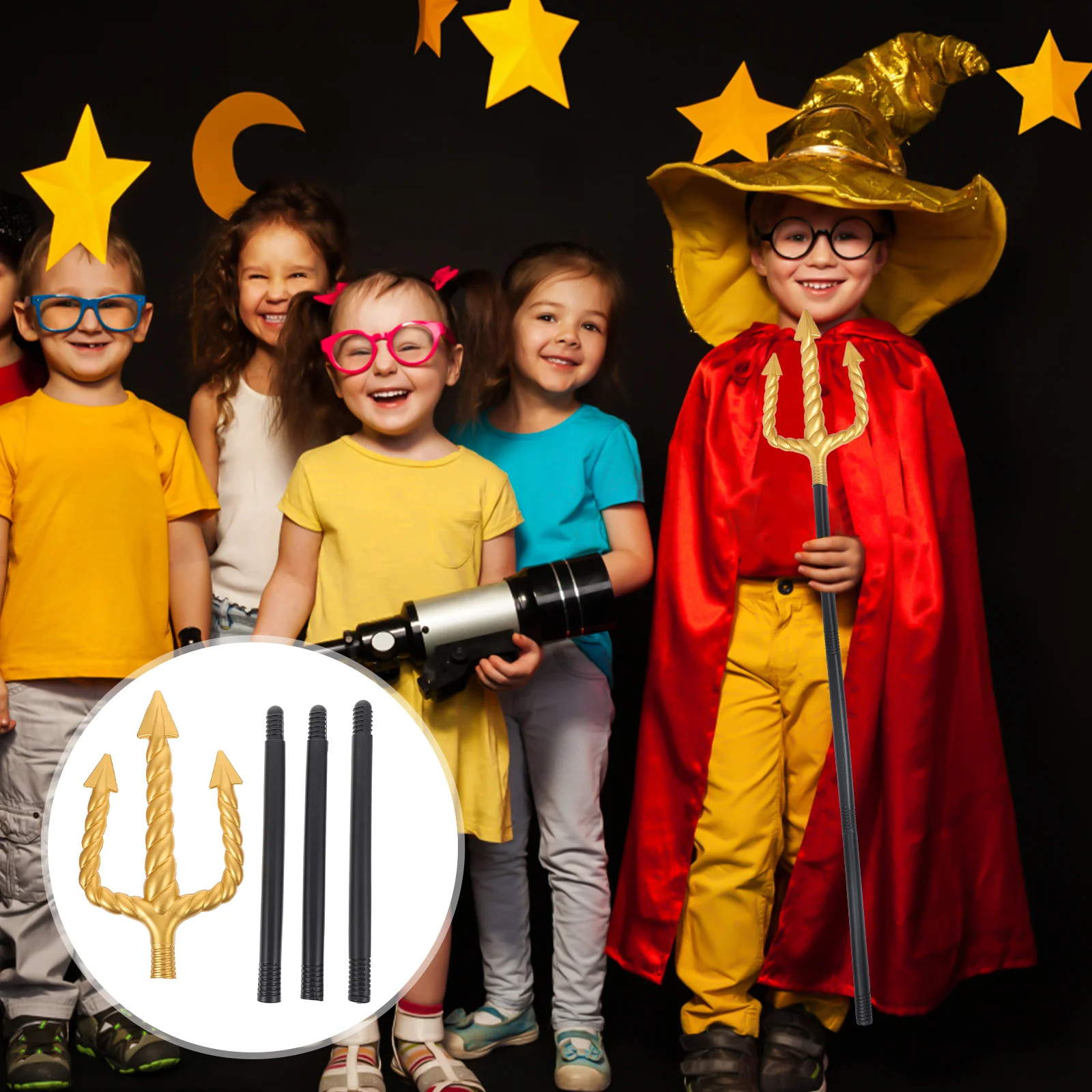 

Plastic Imitation Trident Decorative For Halloween Cosplay Party Festival Prop Lightweight Photography Accessory