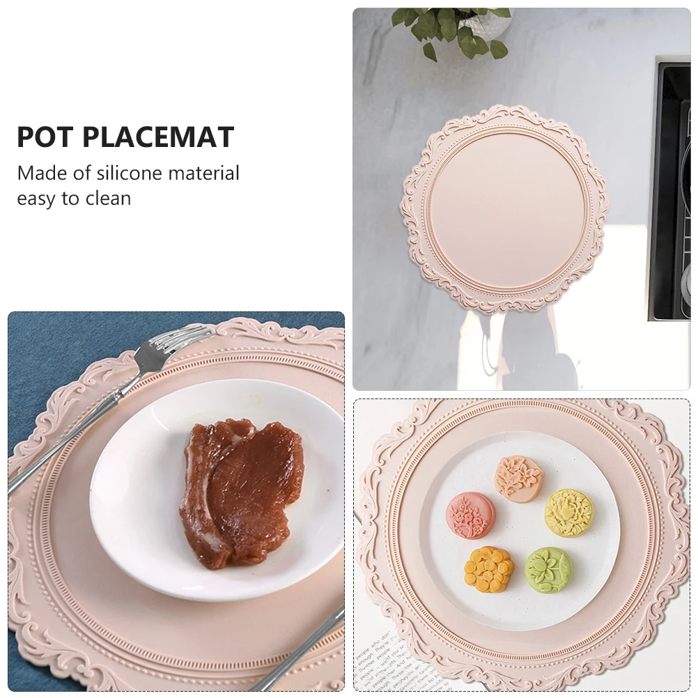 

Silicone Heat Insulation Pad Pot Placemat Dinner Mat Table Silicone Wear Resistant Design Easy Clean Home Baby