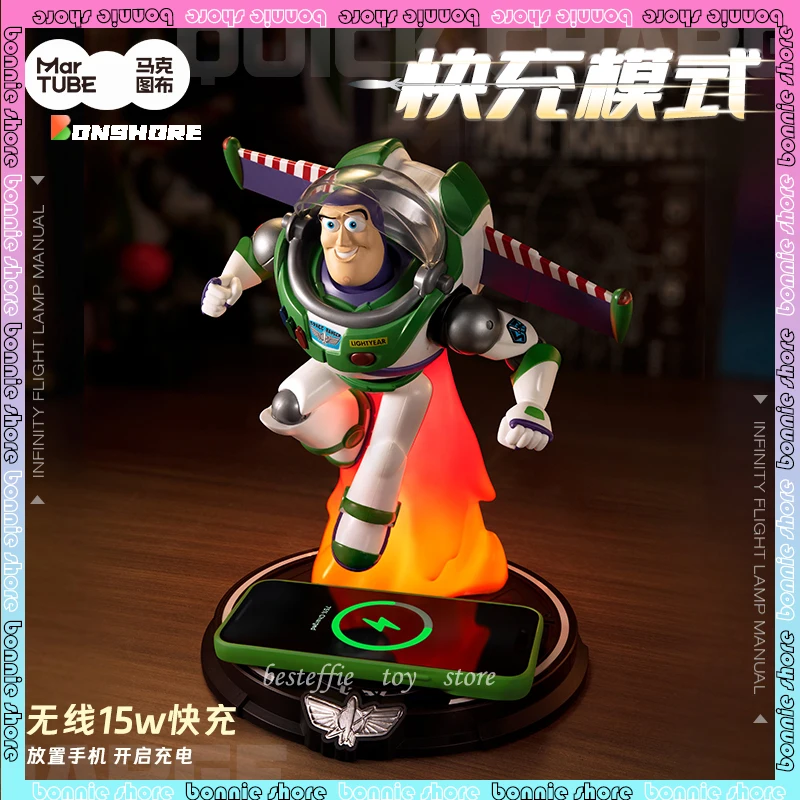 Disney Anime Figure Wireless Charging Bluetooth Audio Buzz Lightyear Figures Room Display Action Figures Boy Birthday Toy Gift