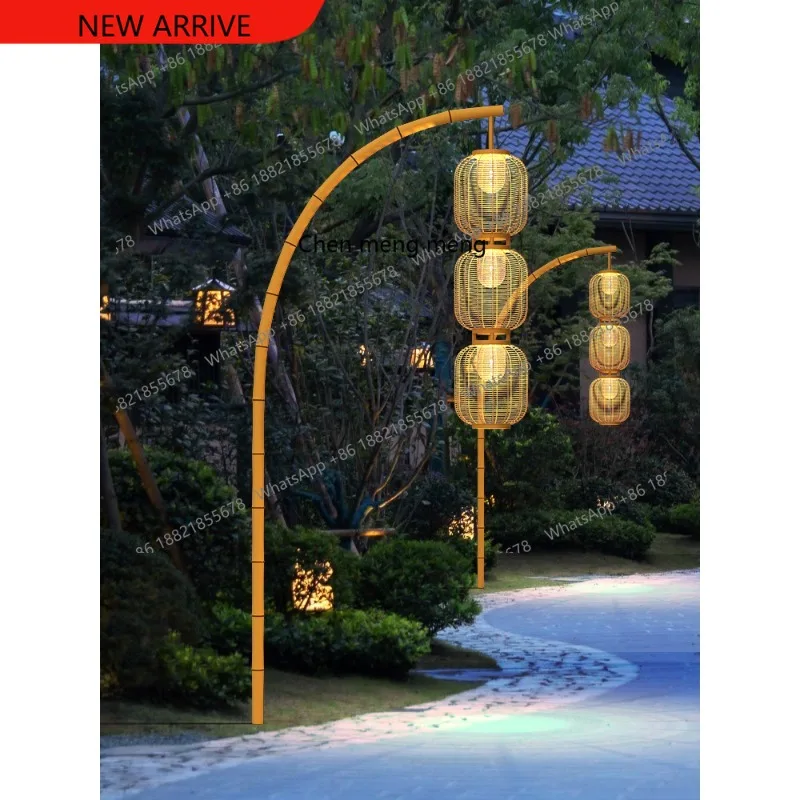

Имитация бамбукового высокого фонаря-столбика для улицы, сада, виллы, ландшафтного дизайна, уличный светильник в ретро-стиле