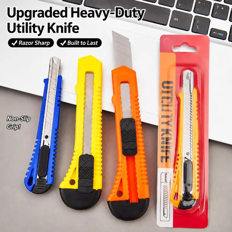 Mini Utility Knife Set with Ultra-Thick Hard Blade, Portable Small Box Cutter for Office, School, Craft, and Package Opening