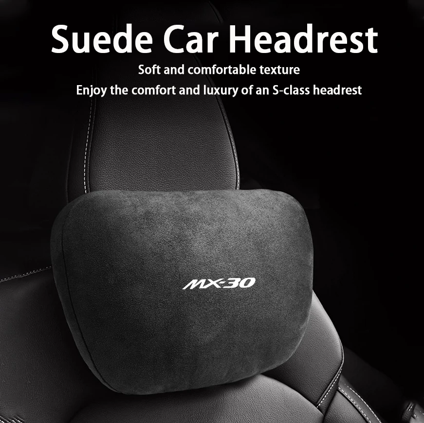 For Mazda M3 M6 MX30 MX-30 2015 High-Grade Suede Car Headrest Neck Support Seat Soft Neck Pillow Car Interior Accessories