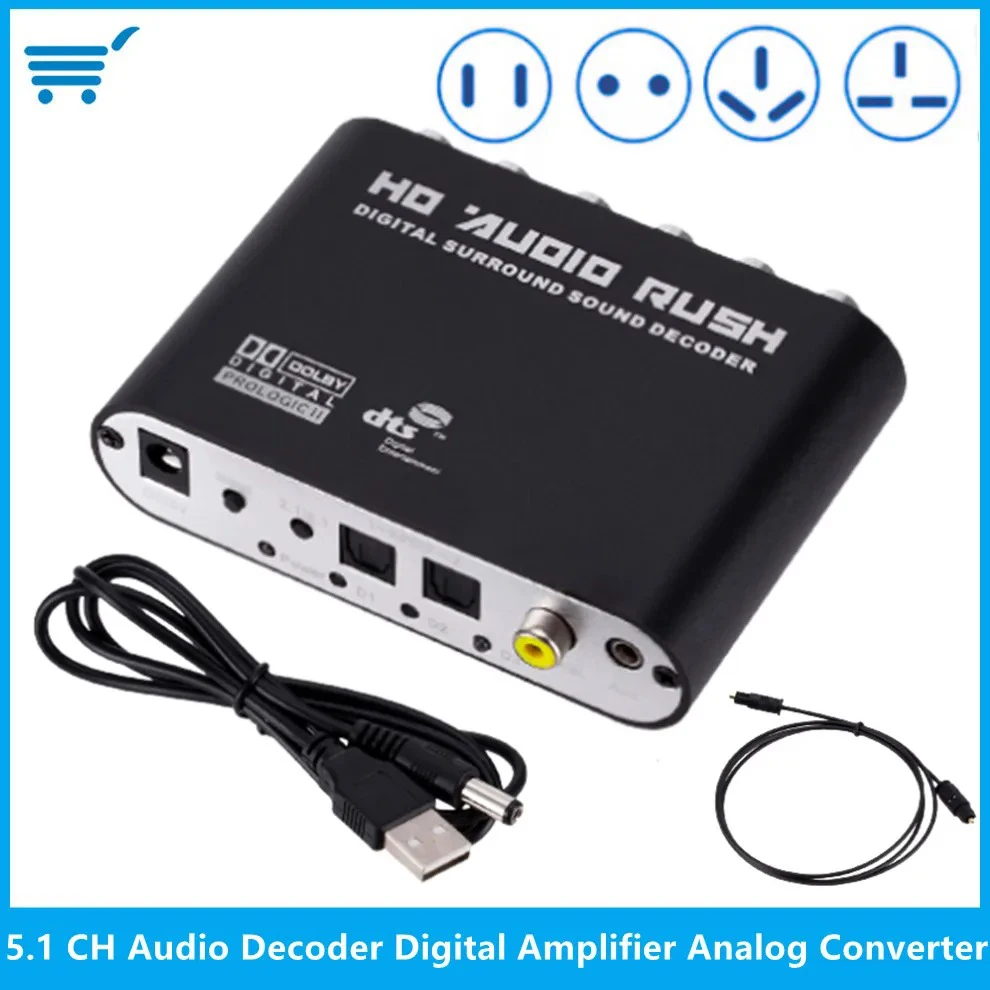 

5.1 CH Audio Decoder Amplifier SPDIF Coaxial to RCA DTS AC3 Optical Digital Amplifier Audio Analog Converter Coaxial To 6RCA