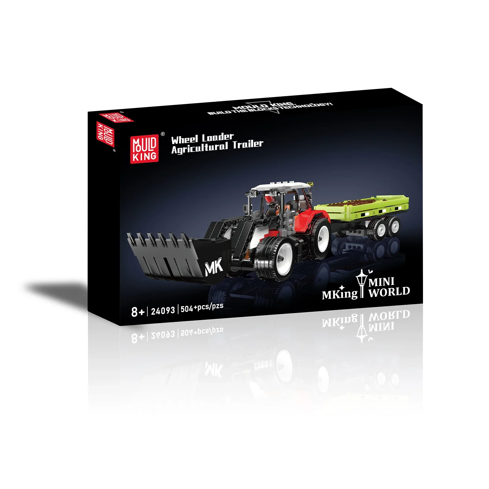 

MOULD KING 24093 504PCS Agricultural Tractor Building Blocks Toy with Display Stand
