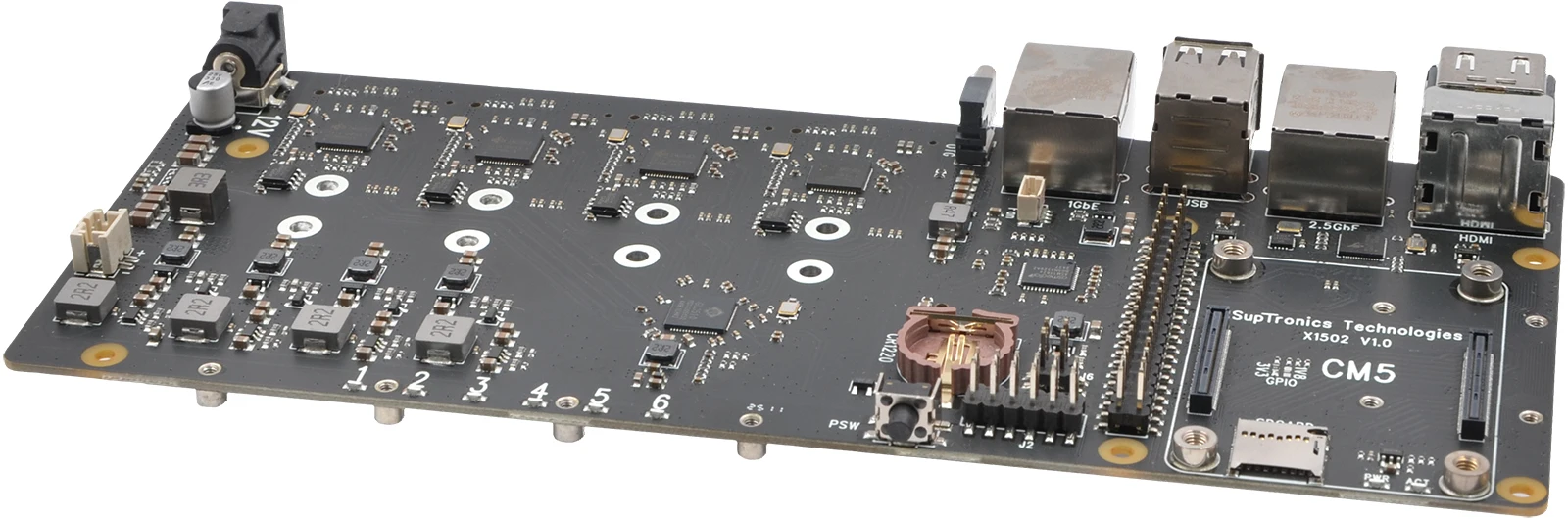 Papan IO Raspberry Pi CM5 NAS 6xNVMe Ethernet ganda X1503