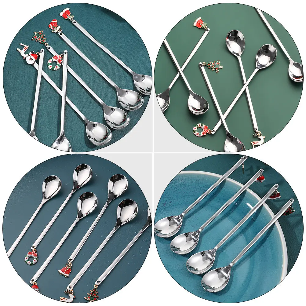 

1Set Chic Christmas Decor Spoons Forks Kit Strong Multifunctional Table Adornments Forks and Spoons Kit