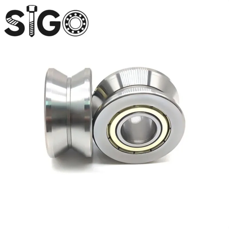 LV202/41ZZ LV202-41 ZZ V Groove Guide Roller Bearing (1PC) LV202-41ZZ V-41 RV202/15.41-20 15x41x20 Double Row Balls ABEC-5