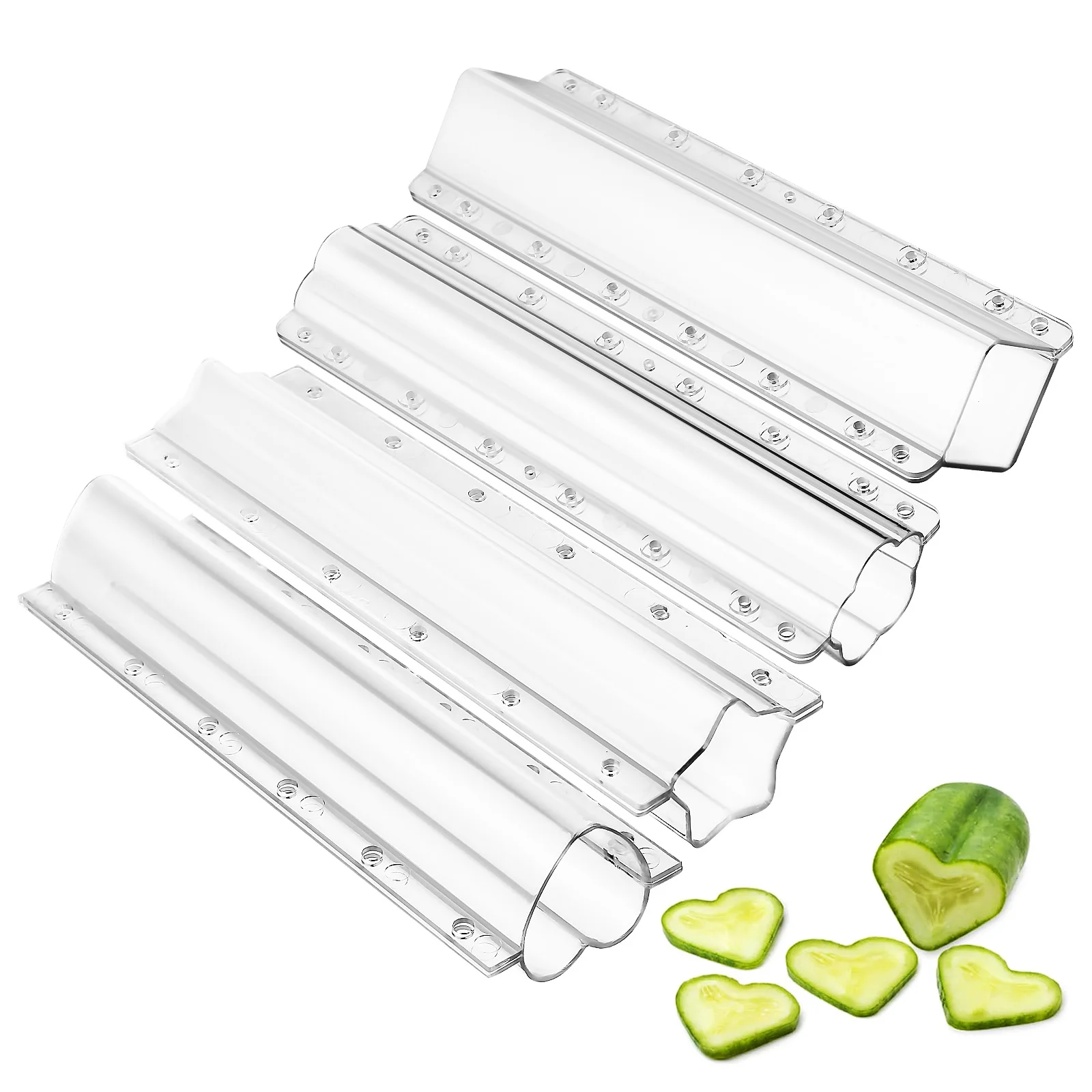 

4 pcs CucumberMolds PlasticShapingTools UniqueShapes GrowingAccessories FruitVegetableMold DurableMaterial CreativeCooking