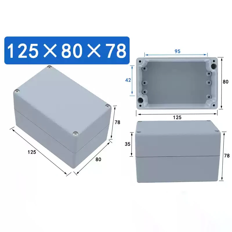 NONE Explosionsgeschützte, wasserdichte Aluminiumgehäusebox, elektronisches IP68, Projekt-Instrumentenkoffer, Projektbox, Anschlussgehäuse für den Außenbereich 10