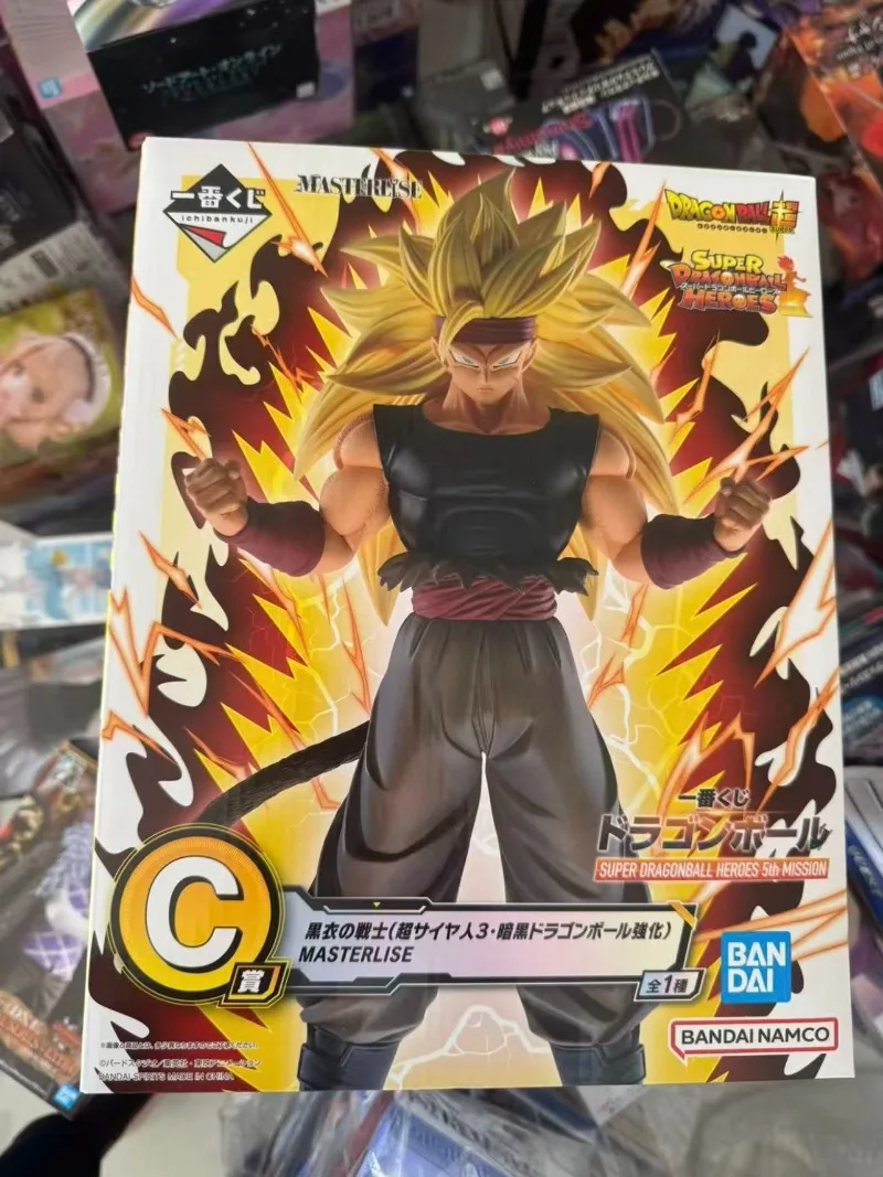 

In Stock Bandai Ichiban Kuji Dragon Ball 5Th Mission C Prize Burdock Super Third Black Warrior ssj3 Anime Figure Model Toys