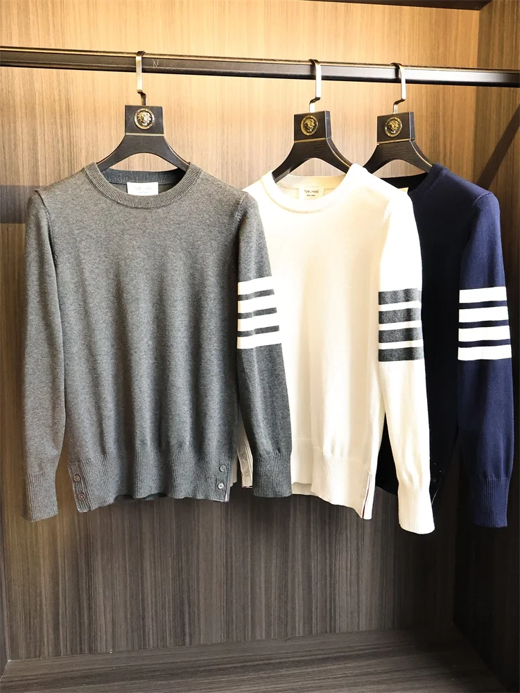 

High-End Quali Color Blo Knitwear round Ne Men's Pure Color Soft Warm Faionable Casual Sle Autumn Winter Sweater