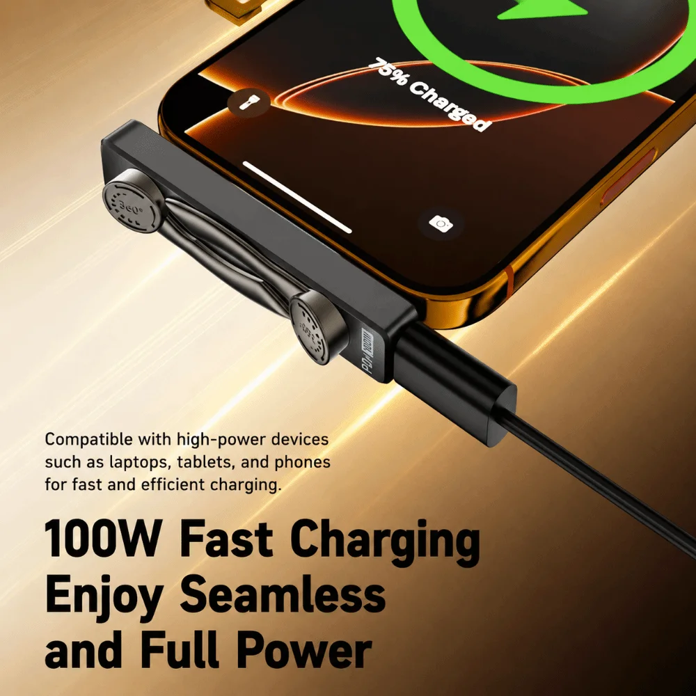 Foldable Phone Stand Converter PD 100W USB 3.2 USB-C Charging Adapter Fast Charging 10Gbps Type-C Phone Holder