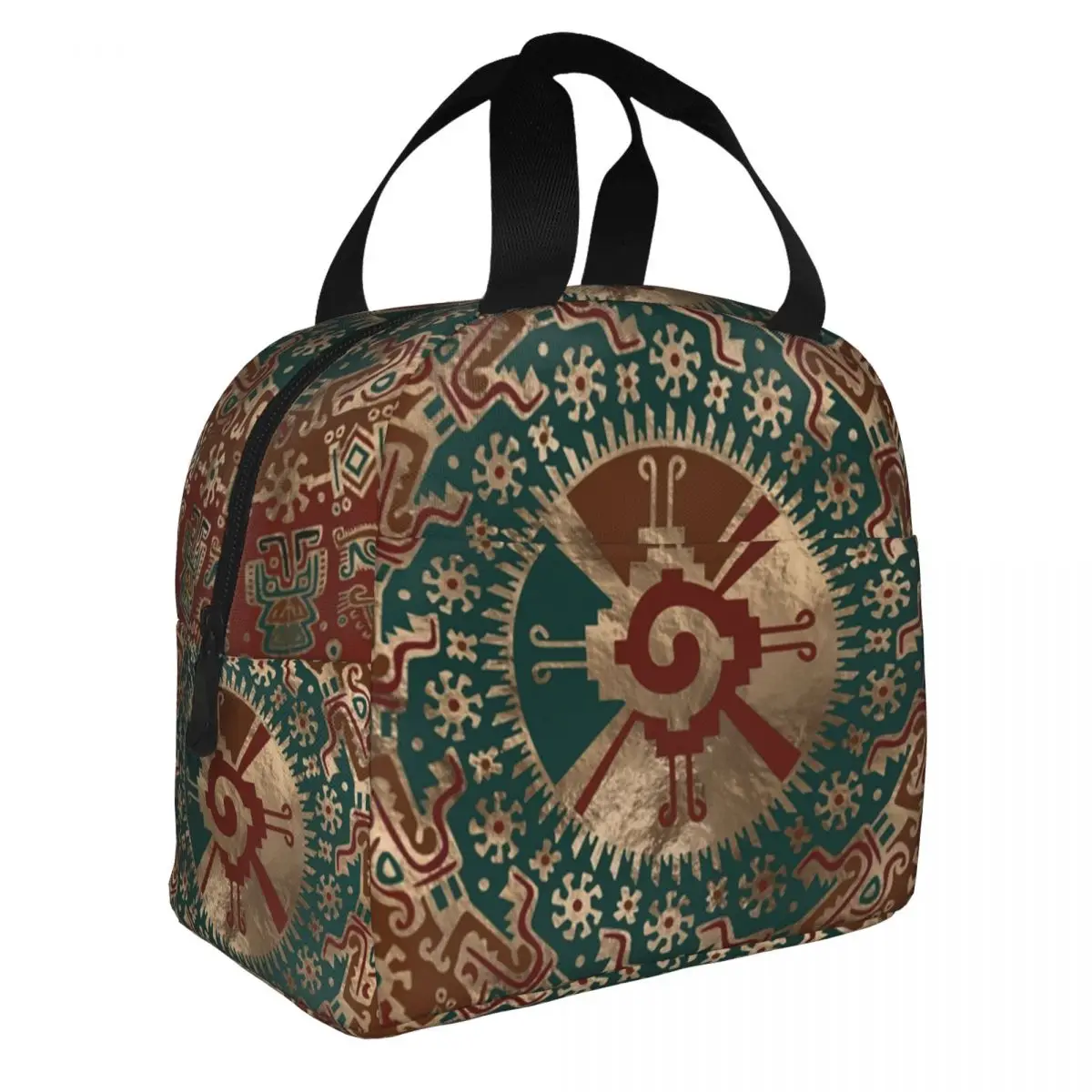 Mayan Aztec Hunab Ku Symbol Insulated Lunch Bags for School Office Leakproof Thermal Cooler Bento Box Women Kids