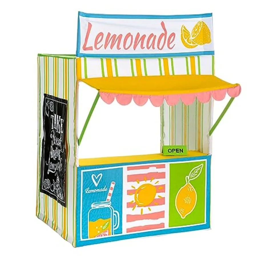 

Kids’ Deluxe Lemonade Stand for Kids Playhouse, Indoor & Outdoor Play Tent, Pretend Play, Roleplay, 100% Cotton Canvas, Encourag
