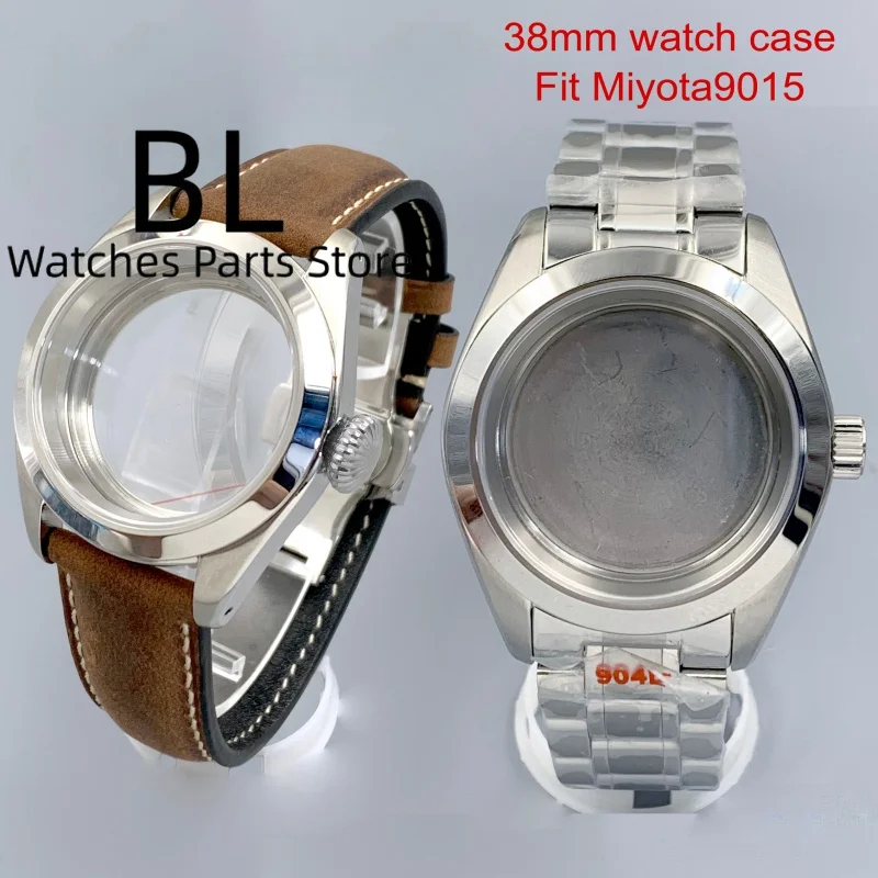 

BLIGER 38mm Miyota9015 Watch Case polished Bezel Sapphire Glass 10Bar Stainless Steel Fits NH34NH35 2813 PT5000 Miyota 9015 Movt