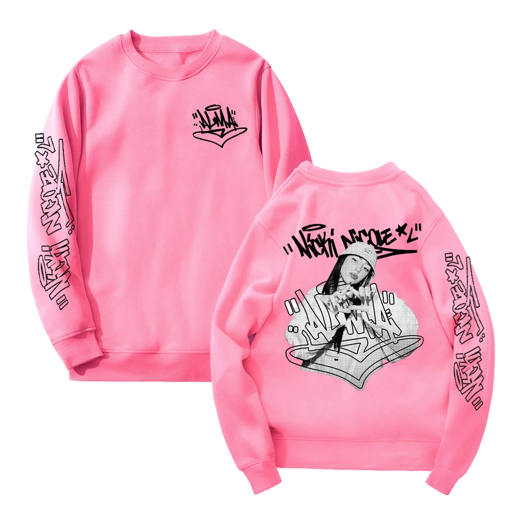 Nicki Nicole ALMA Album Merch Streetwear, prendas de vestir de manga larga con cuello redondo, sudadera de Hip Hop para hombre y mujer